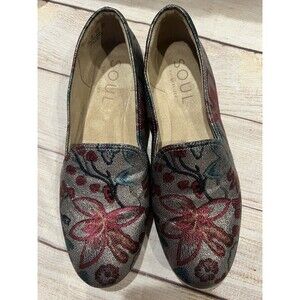 Soul Naturalizer Women's Alexis Flat Loafers in a metallic floral design 7.5